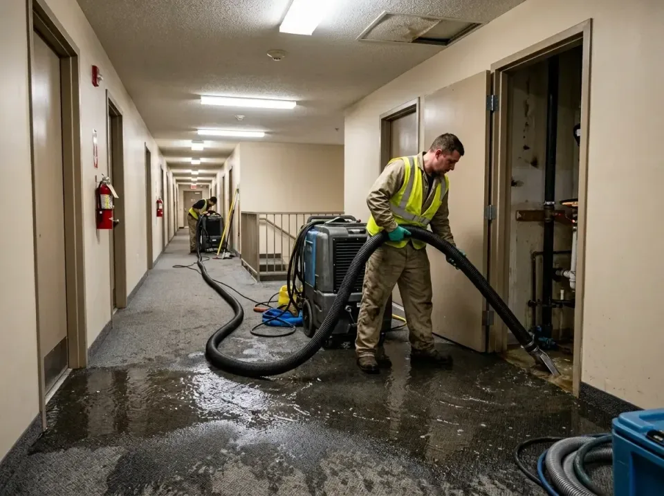multi-unit-apartment-hallway-f-005 — frequently asked questions, Emergency Burst Pipe Water Extraction & Removal in St. Alba…